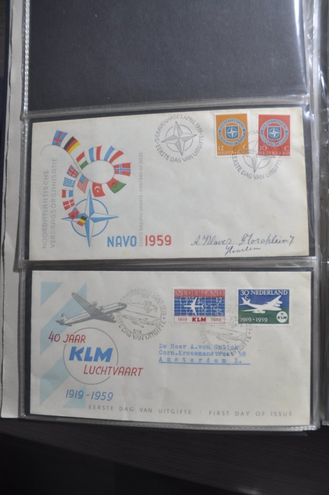 荷兰和海外  - 自50年代起的大量FDC收藏，包括新几内亚和荷属安的列斯在内的集邮册（177）。 #4.3