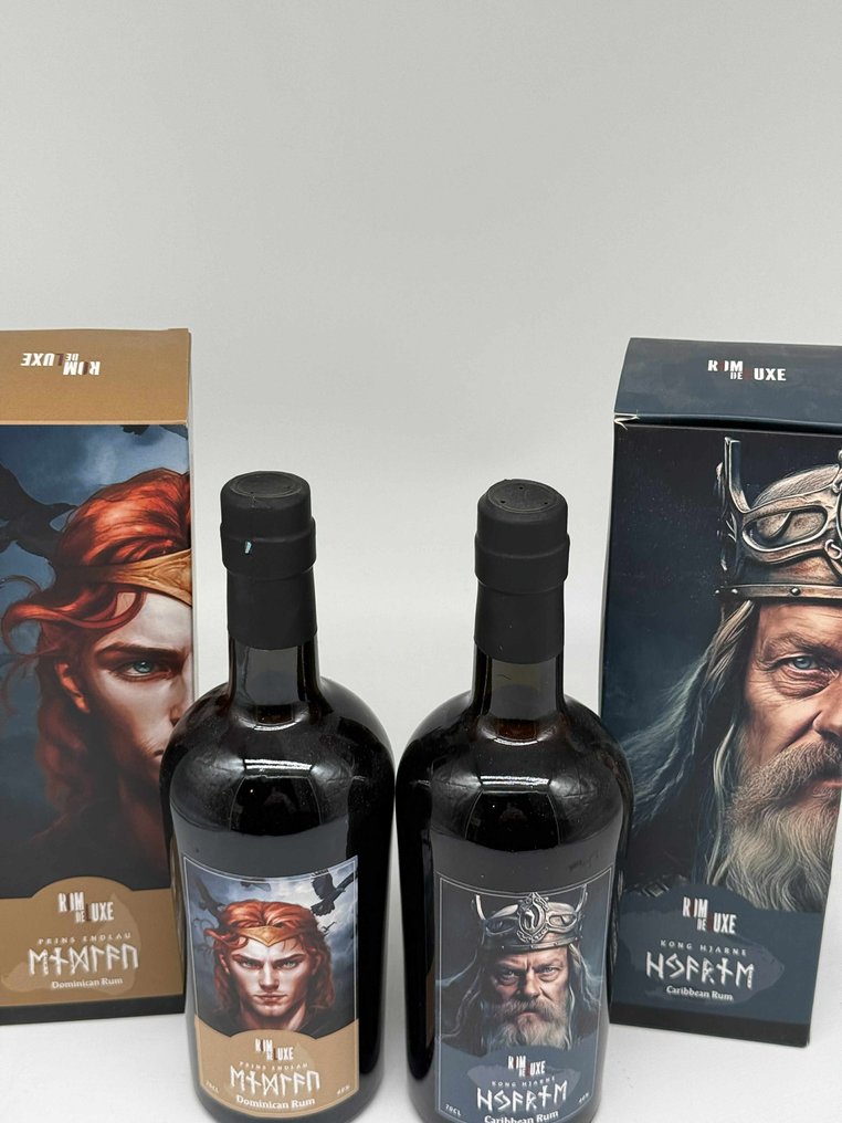 Rom de Luxe - Kong Hjarne Caribbean + Prins Endlau Dominican - 70cl - 2 bottiglie #3.2