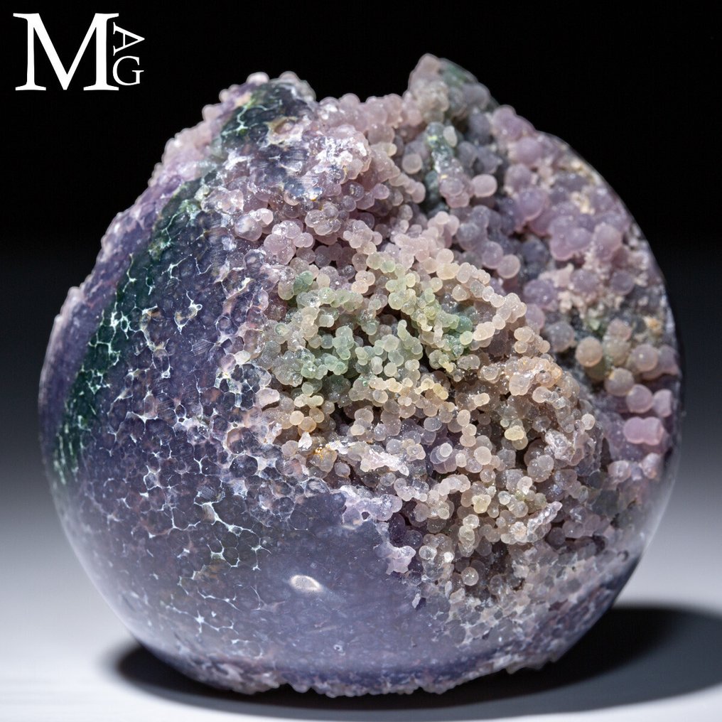 Grape Agate - Botryoidal Sphere from Indonesia - Tiny Sphere of Purple Quartz with a Botryoidal - Altezza: 62 mm - Larghezza: 62 mm- 272 g #2.1