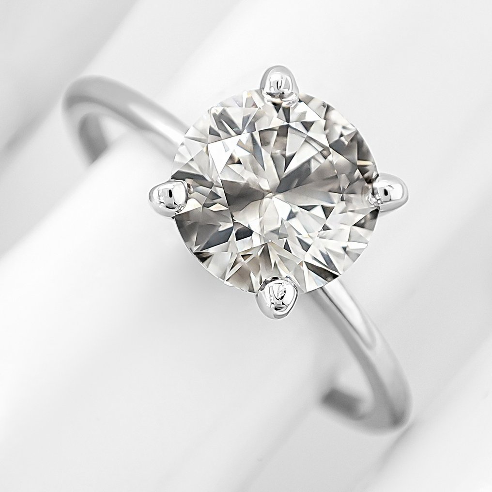 没有保留价 - 戒指 - 14K包金 白金 - 1.52ct. tw. 钻石 (天然色彩的) - IGI 证书 #2.1