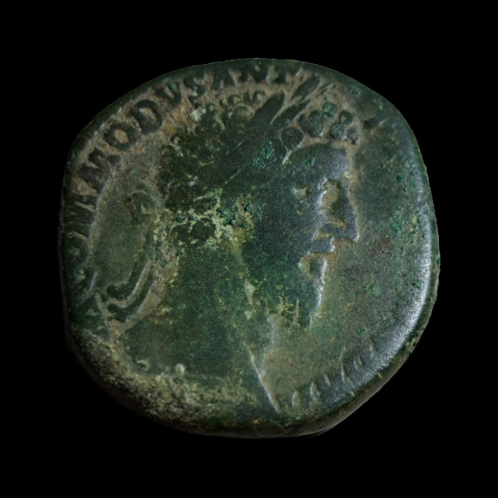 Ρωμαϊκή Αυτοκρατορία. Commodus (AD 177-192). Sestertius Rome - Emperor seated left on curule chair  (χωρίς τιμή ασφαλείας) #1.0