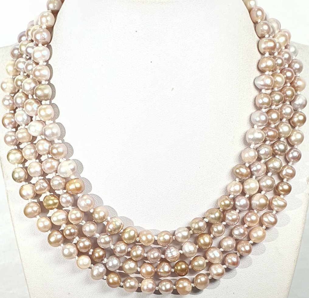 Luonnolliset kultaiset helmet - luonnollinen väri - puhtauden symboli - erittäin erityiset - Plata - Kaulakoru #1.0