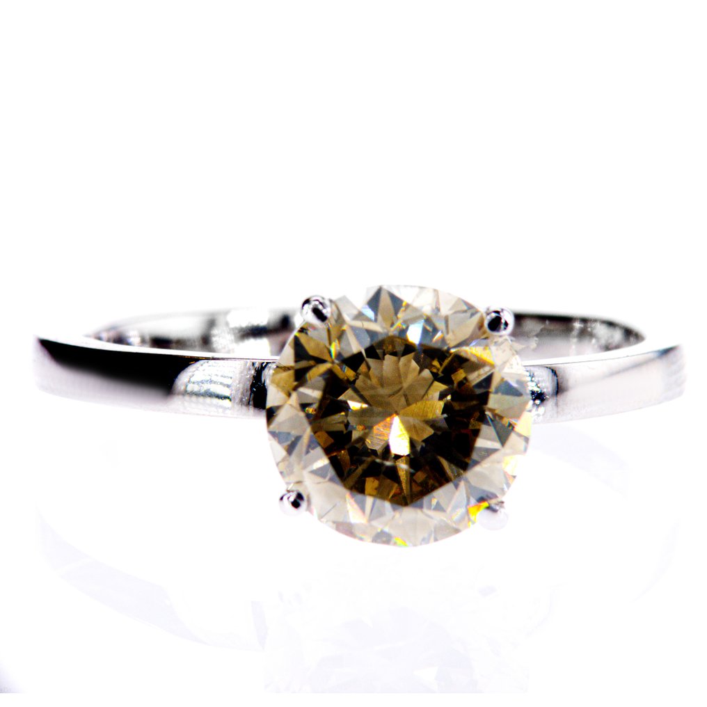 没有保留价 - 订婚戒指 - 18K包金 白金 - 2.58ct. tw. 钻石 (天然色彩的) #1.0