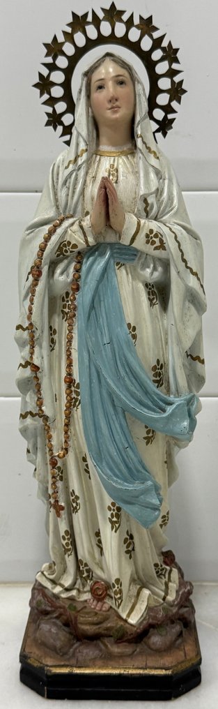 Olot - Γλυπτό, Virgen de Lourdes - 42 cm - πάστα ξύλου, Ορείχαλκος, Ξύλο, Κρύσταλλο - 1920 #1.0