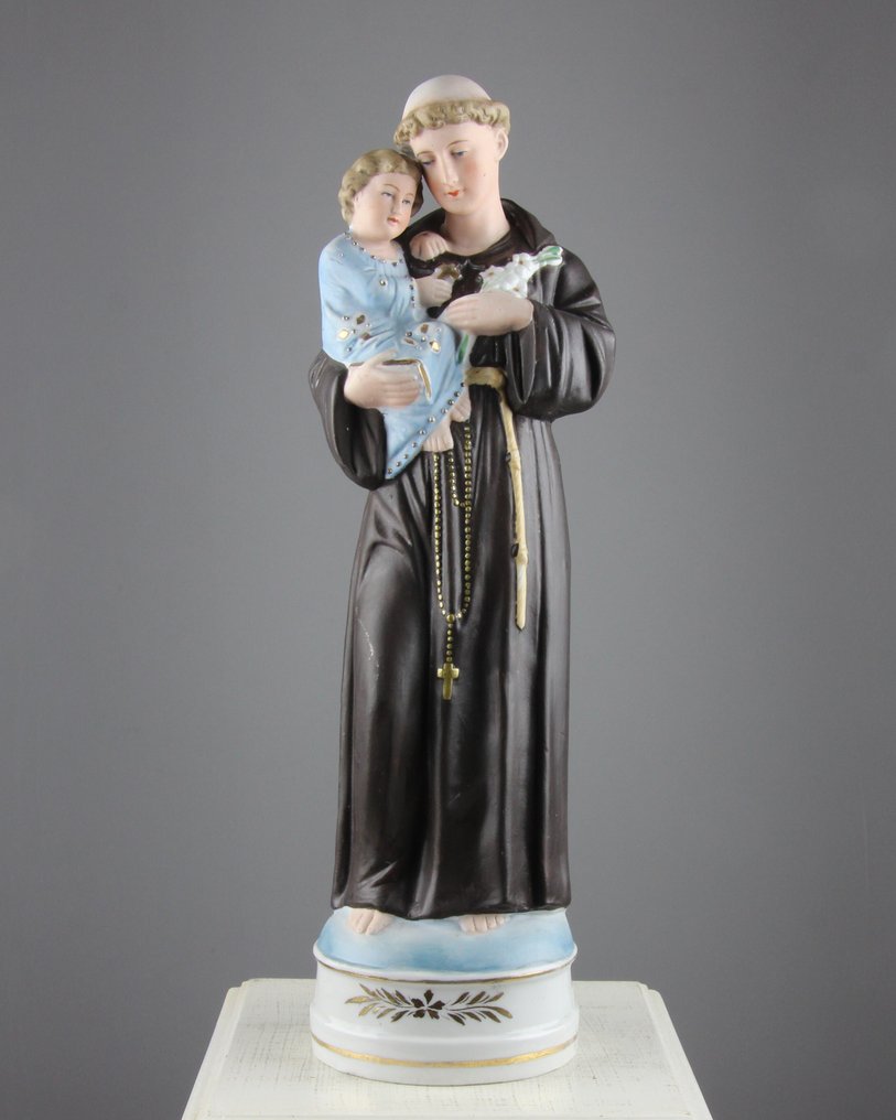 Statuetta - Sint Antonius van Padua - Bisque Porselein #1.0