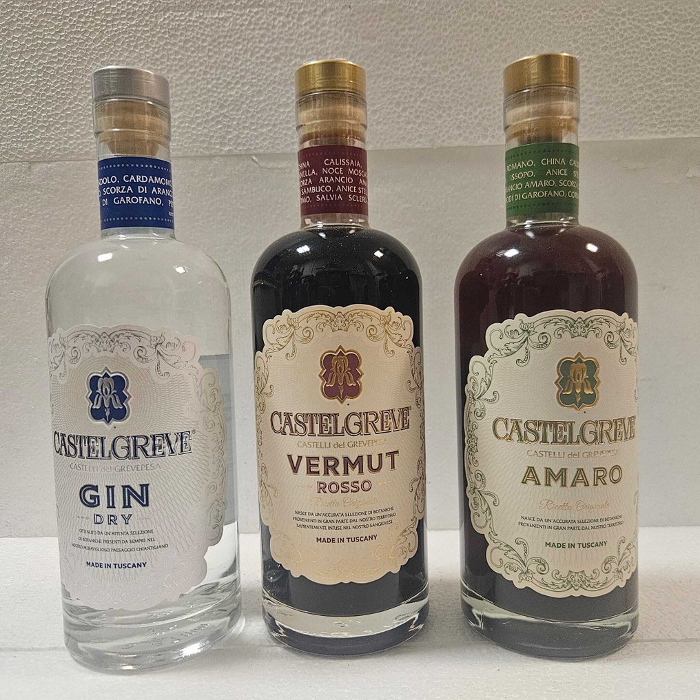 Castelgreve - Gry gin, Vermouth Rosso & Amaro  - 70cl - 3 bottles #1.0