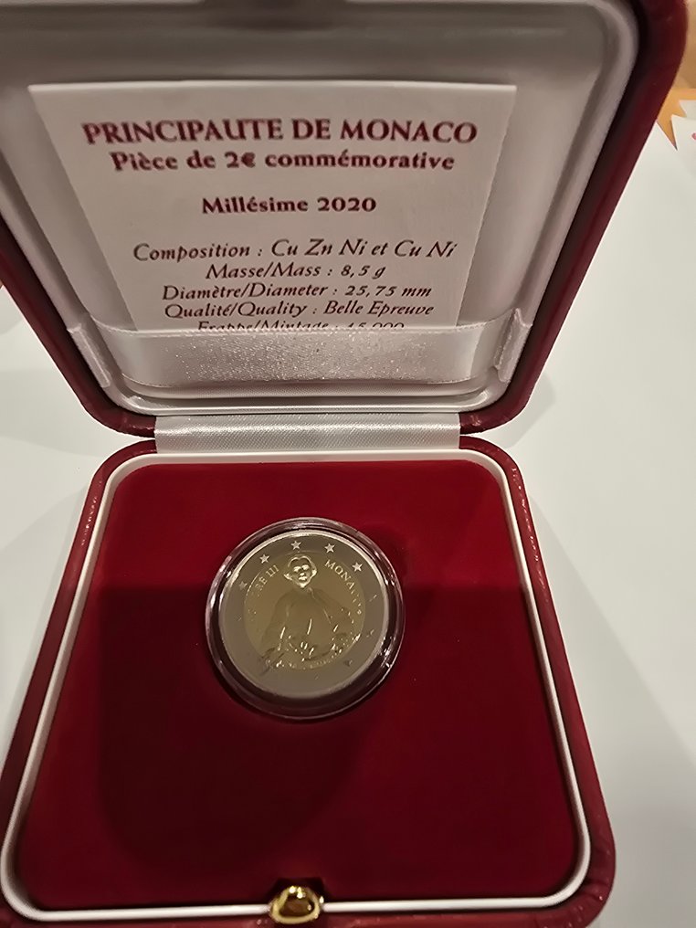 Μονακό. 2 Euro 2020 "Honoré III" Proof (χωρίς τιμή ασφαλείας) #3.2