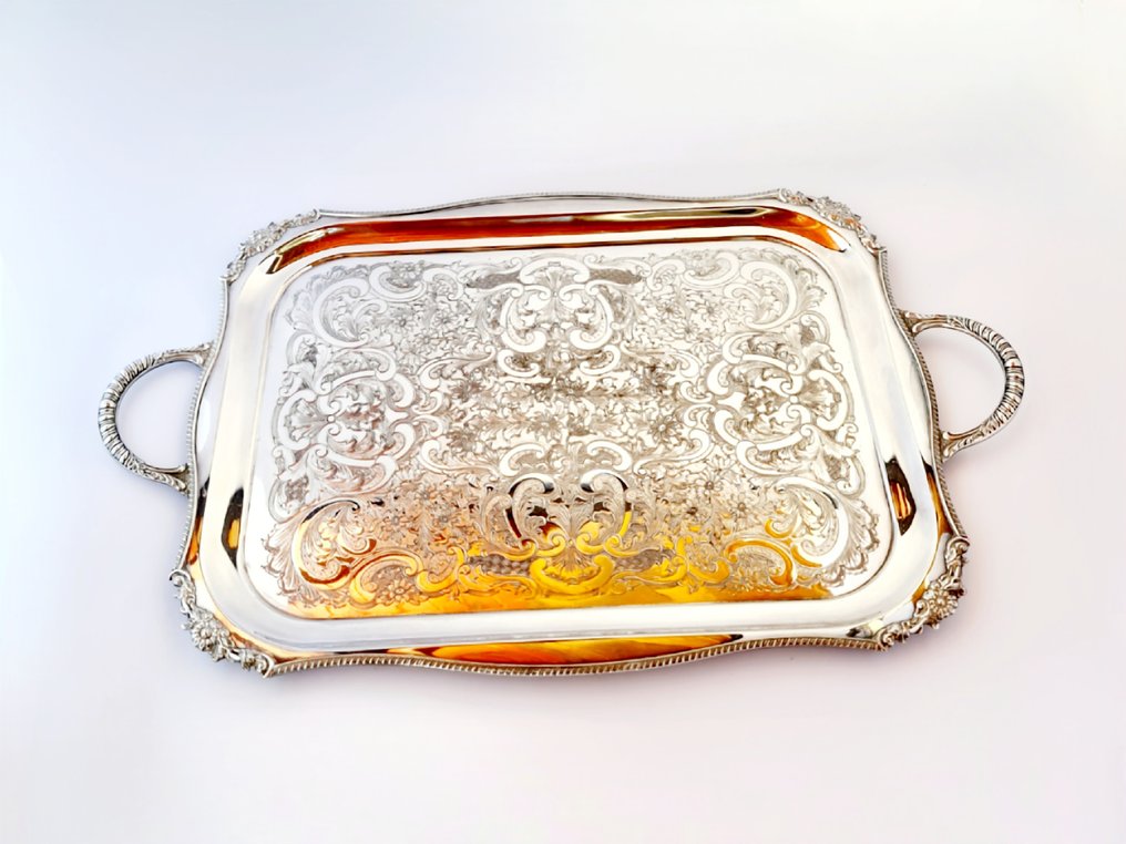 Serving tray - Beautiful 56 Cm Viners Of Sheffield Silver-Plated Serving Tray - Silverplated #2.1