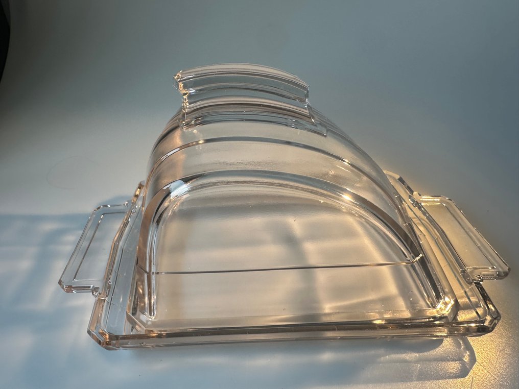 Val Saint Lambert - Charles Graffart en Joseph Simon. - Boterschotel - persglas - Kaasstolp #2.1