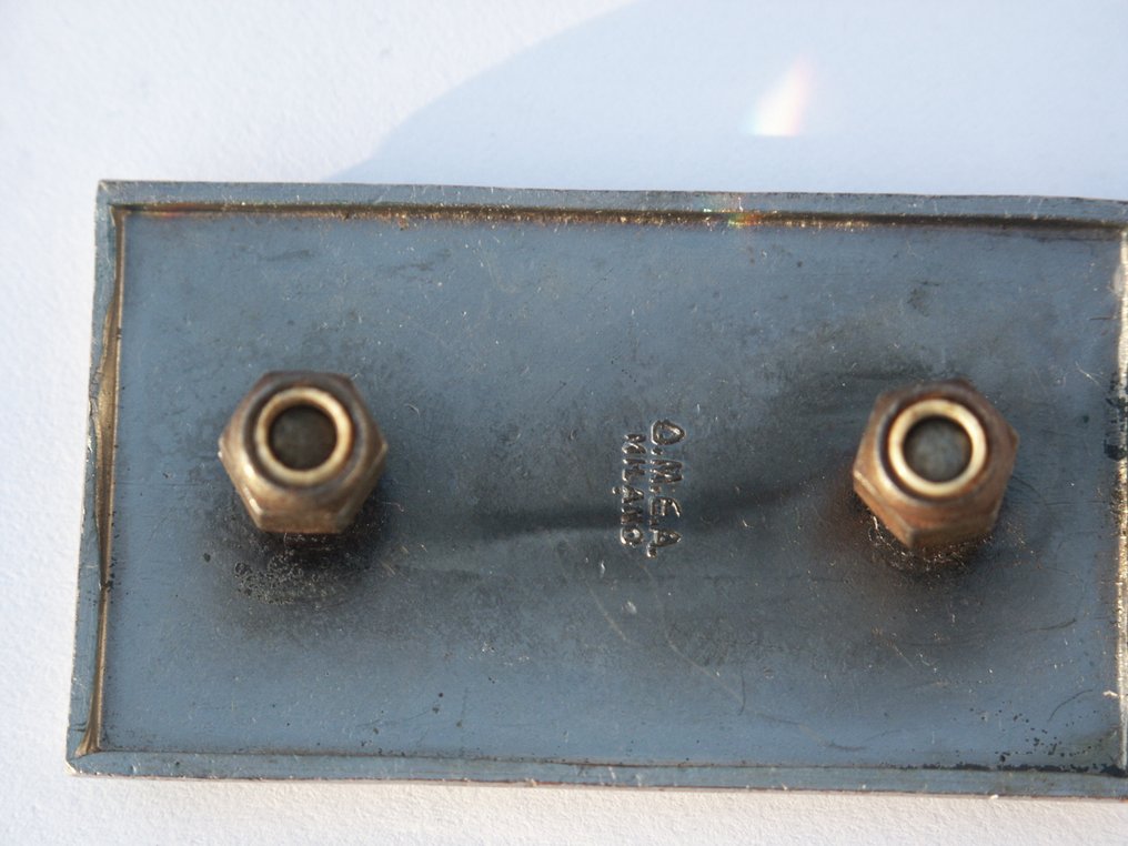 Emblema frontal original Ferrari Dino OMEA Milano - Ferrari Dino - Distintivo cofano #2.1