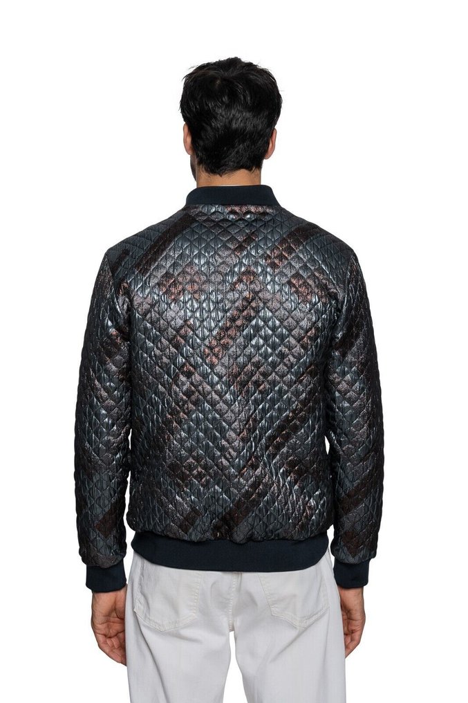 ITALO FERRETTI RRP 2000€ Bomber Jacket "METAL EFFECT" Wool - 50 IT - Casaco Bomber - New with tags #1.0