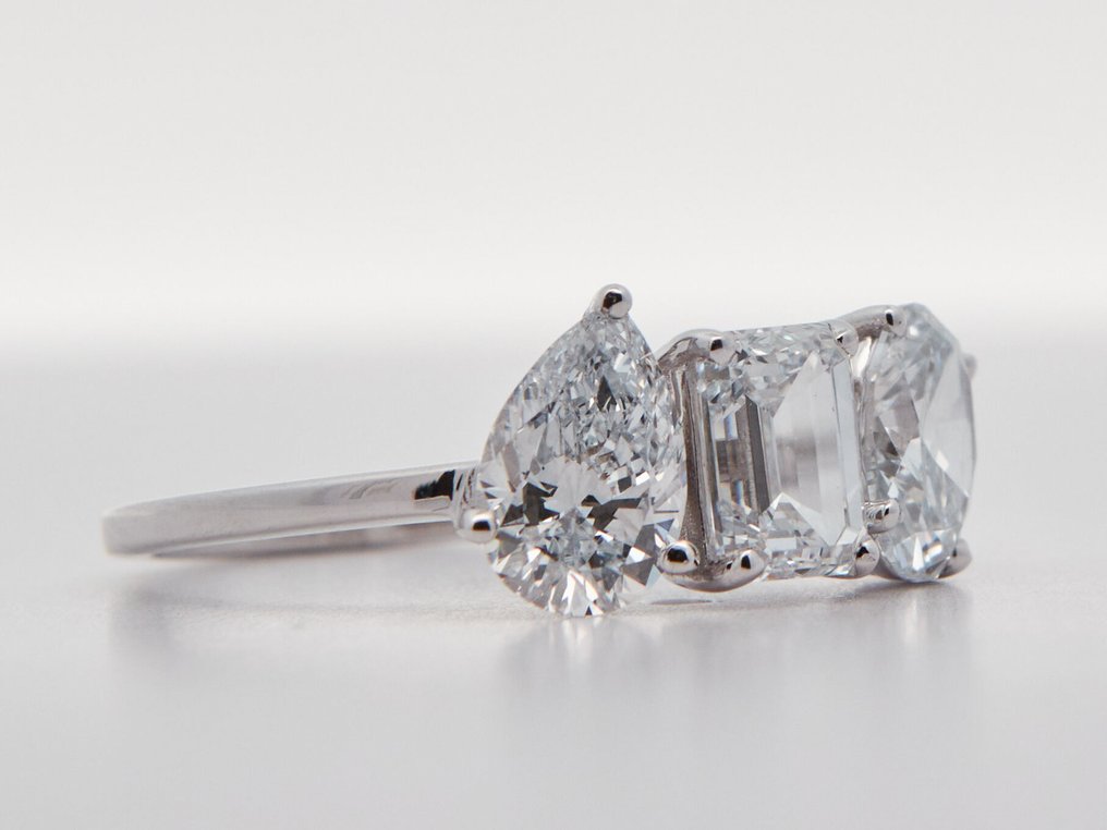 χωρίς τιμή ασφαλείας - Δαχτυλίδι - 14 καράτια Λευκός χρυσός -  2.10ct. tw. Διαμάντι (Εργαστηριακής καλλιέργειας) #1.0