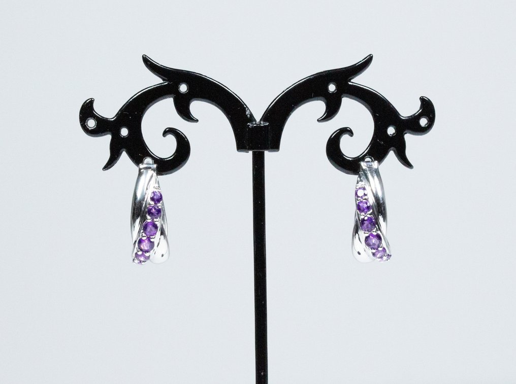 χωρίς τιμή ασφαλείας - Σκουλαρίκια 925 ασήμι - αμέθυστος #1.0