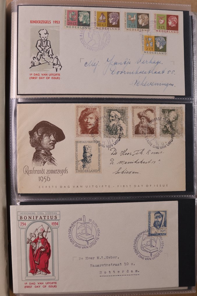 荷兰 1953/2022 - 两个PSIII相册中的Lot FDC，以及两打邮品。 #4.3