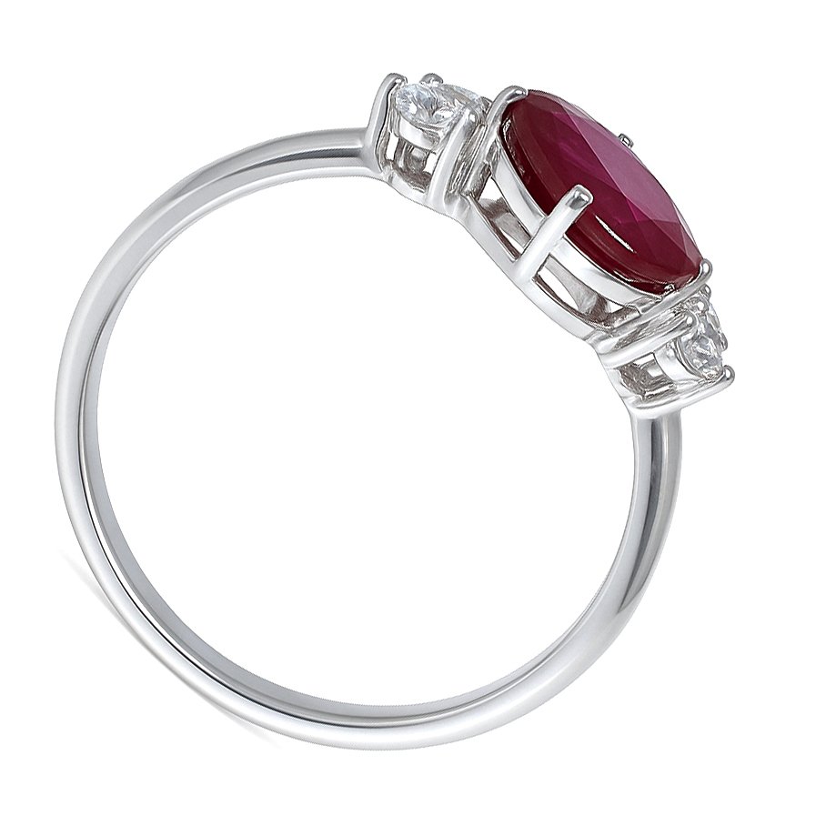 Ring - 18 kt. White gold - 1.50ct. tw. Ruby - Diamond #2.1