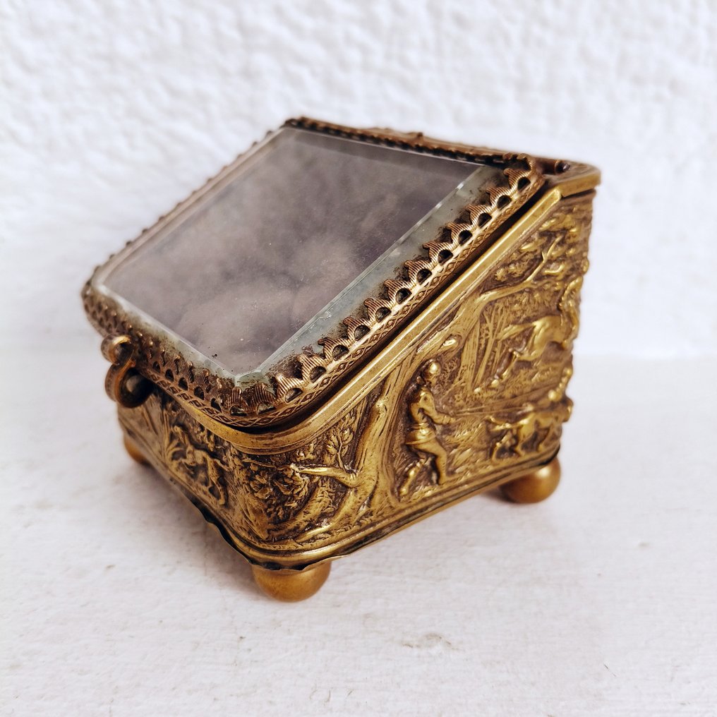 珠宝盒 - 镀金青铜 - 拿破仑三世狩猎场景 #1.0
