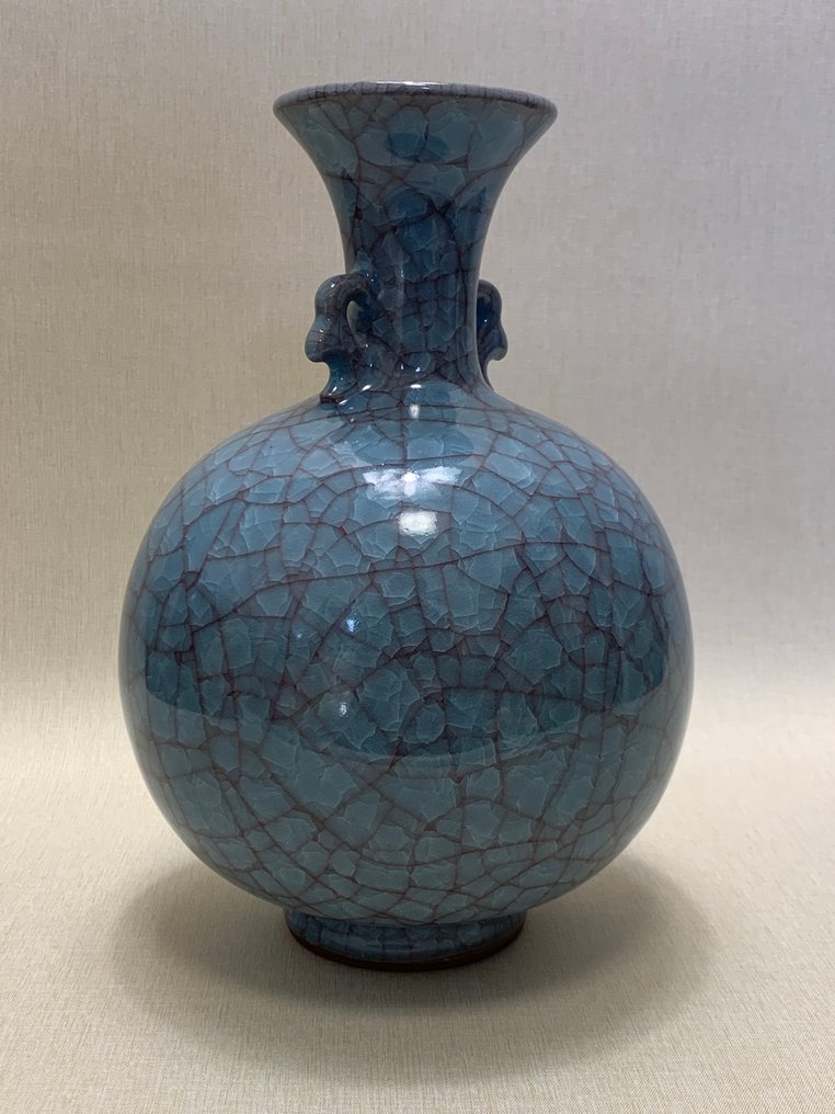 Βάζο - Κεραμικό - Ιαπωνία - Γυαλίδα Cracket, κεραμικό celadone.  (χωρίς τιμή ασφαλείας) #4.3