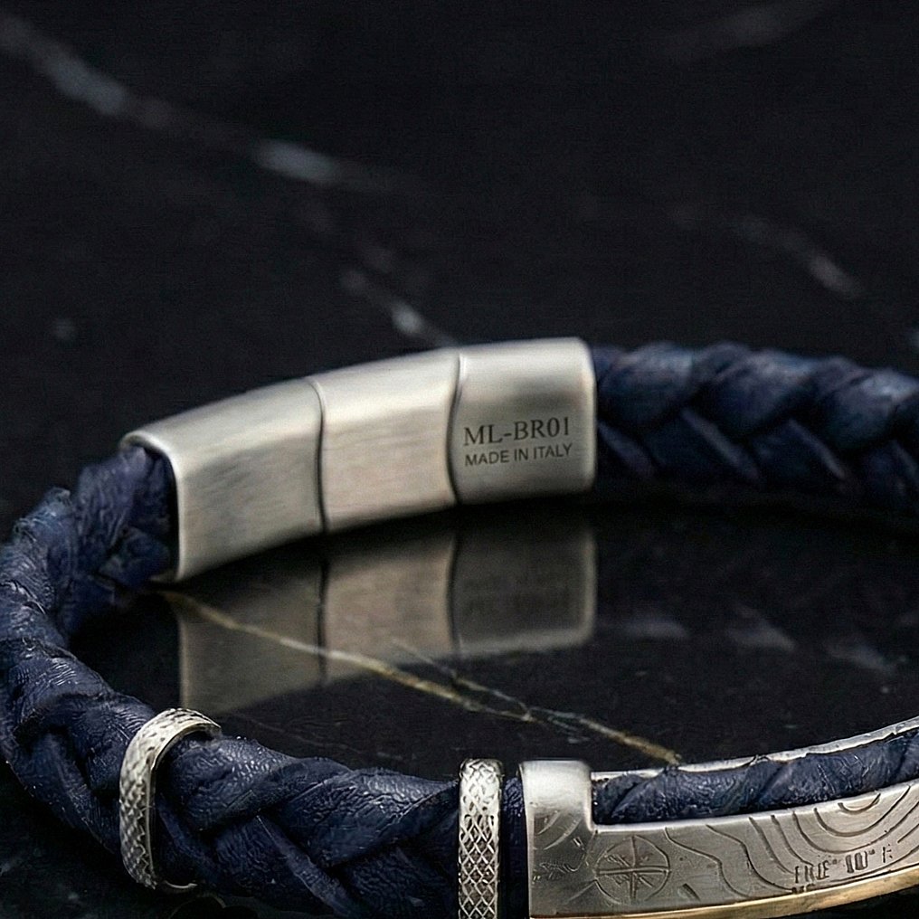 18 καράτια - Βραχιόλι σε χειρουργικό ατσάλι., Κίτρινο χρυσό - Βραχιόλι - Κατασκευασμένο στην Ιταλία #1.0