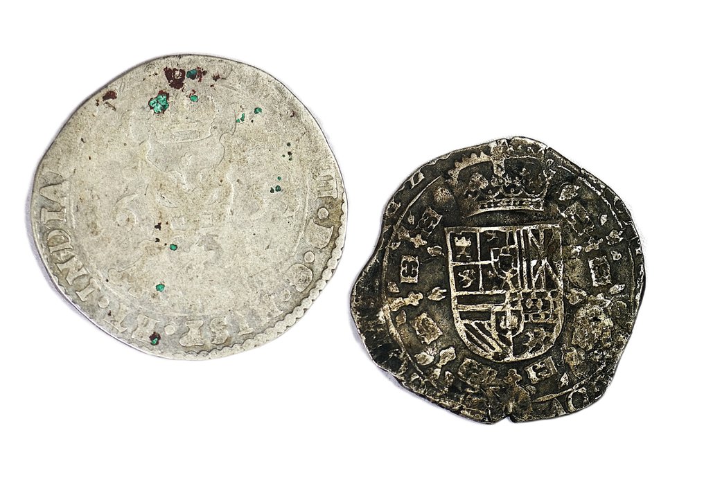 Spaanse Nederlanden. Lot of two 1/2 Kruisdaalders 1625 and 1653 (Zonder minimumprijs) #2.1