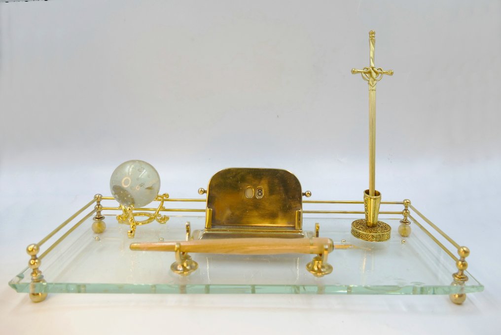 Schreibtischset - Bronze, Glas, Metall #1.0