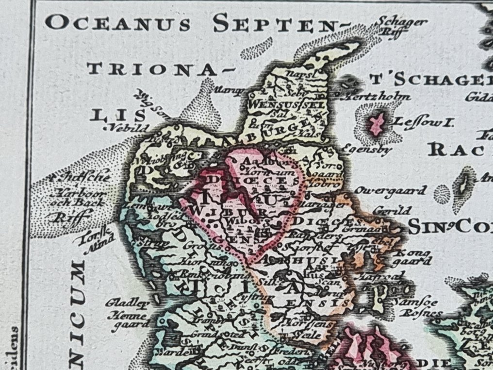 Dinamarca - Mappa; Tobias Conrad Lotter (1717-1777) - Lobeck Tobias (notizie 1730-1750) - "Regnum Daniae" - 1721-1750 #4.3