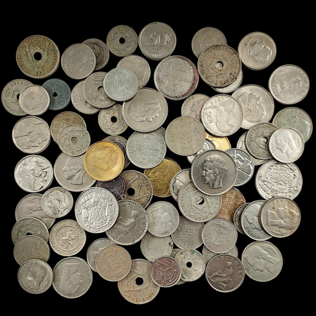 Belgium. Lot with 78 Coins (mixed lot, several dates, good for sellers) (No reserve price) #1.0