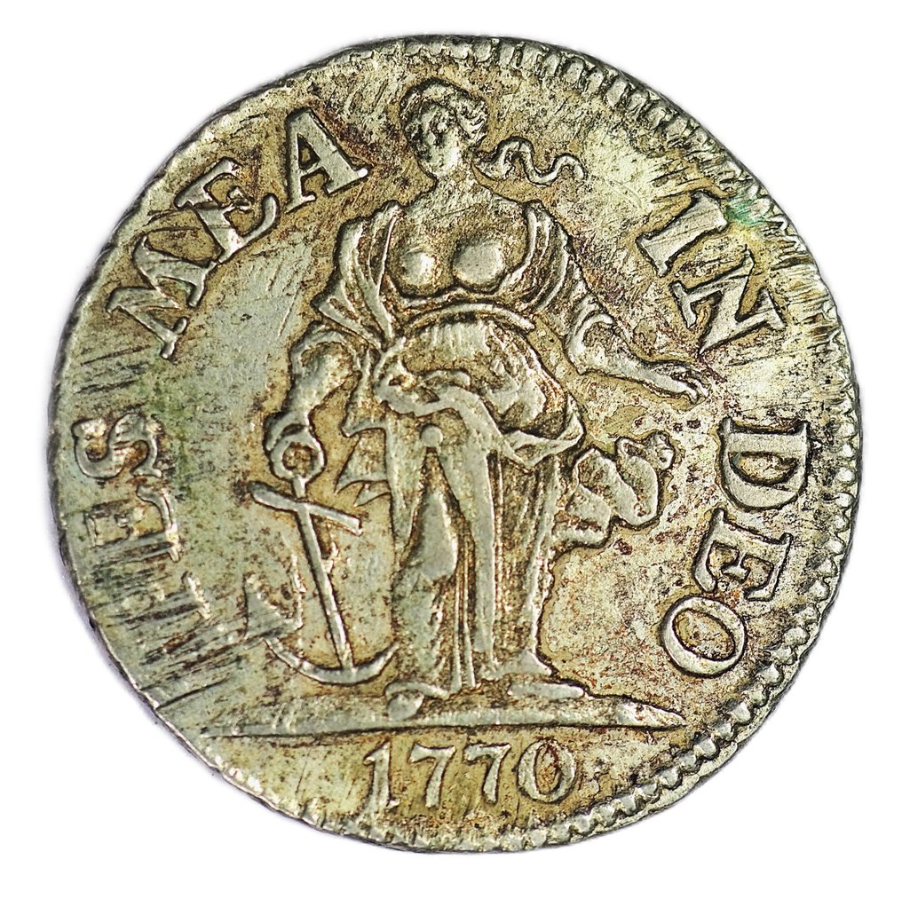 Holandia - Overijssel. Silver Duit 1770 - 'New Year’s Type' - CNM 2.38.118 - Very Rare #1.0