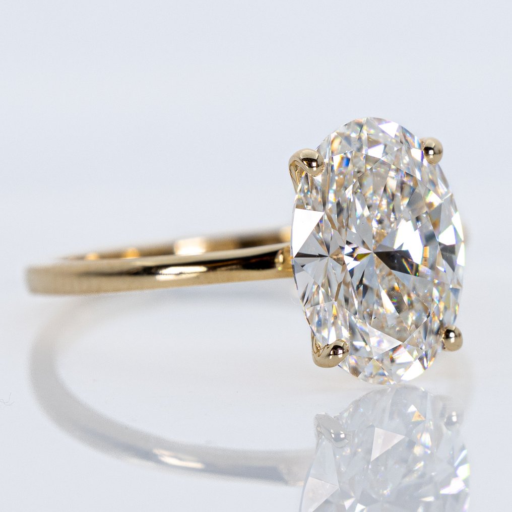 Nincs minimálár - Jegygyűrű - 14 kt. Sárga arany -  3.01ct. tw. Gyémánt (Laboratóriumban előállított) - E VVS2 IGI #3.2