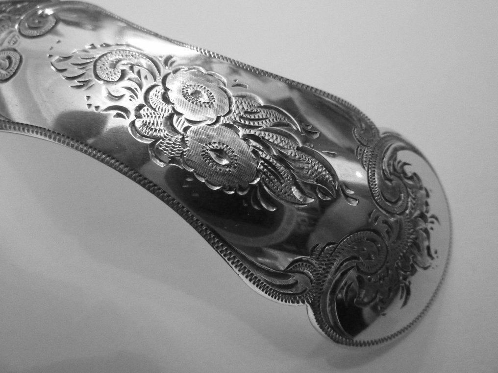 Cucchiaio - Van Kempen 1866, splendido cucchiaio da portata in argento - incisioni fatte a mano dettagliate. #2.1