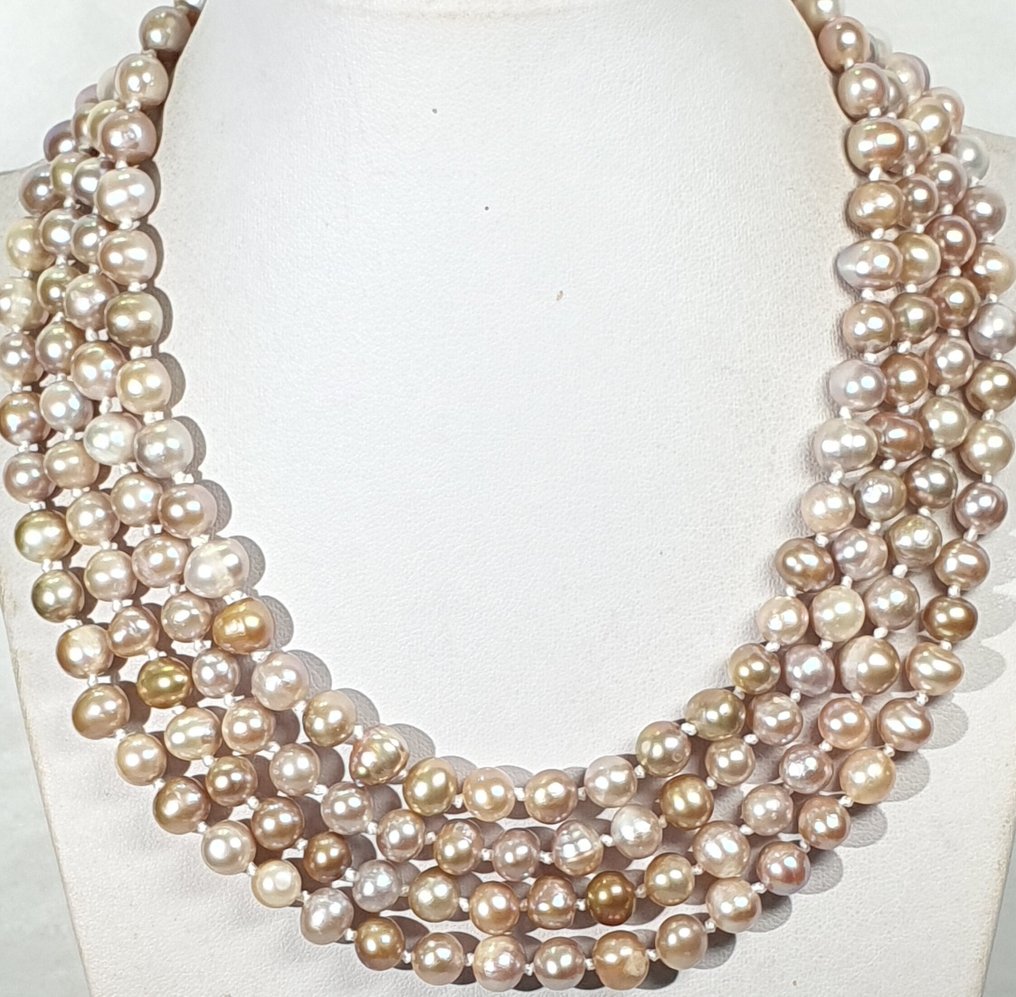 Luonnolliset kultaiset helmet - luonnollinen väri - puhtauden symboli - erittäin erityiset - Plata - Kaulakoru #4.3