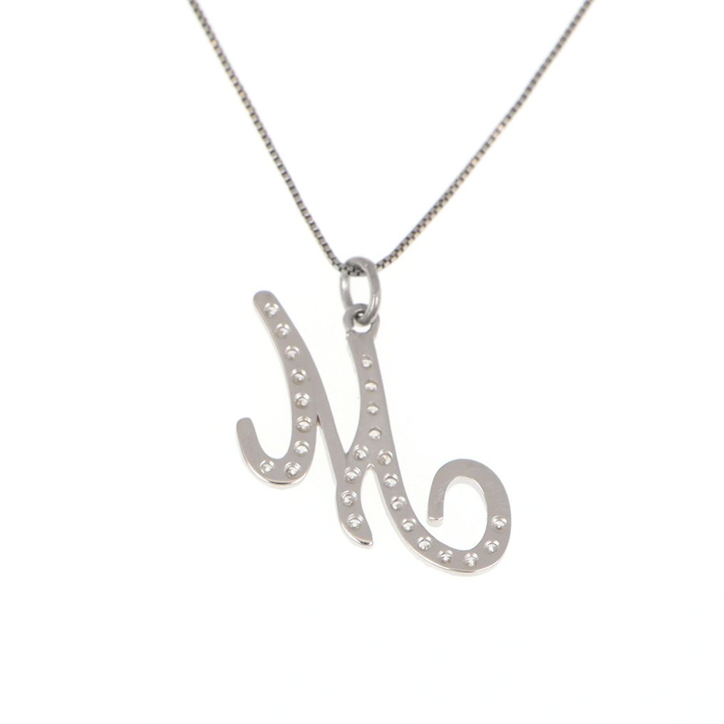 Sem preço de reserva - Colar com pingente - 18 K Ouro branco Diamante (Natural) #4.3