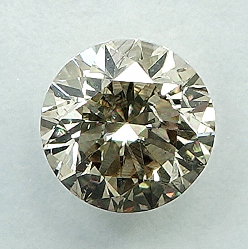 1 pcs 钻石  (天然色彩的)  - 0.54 ct - 圆形 - Fancy light 稍帶灰色的 黄色 - SI2 微内含二级 - 国际宝石研究院（IGI） #2.1