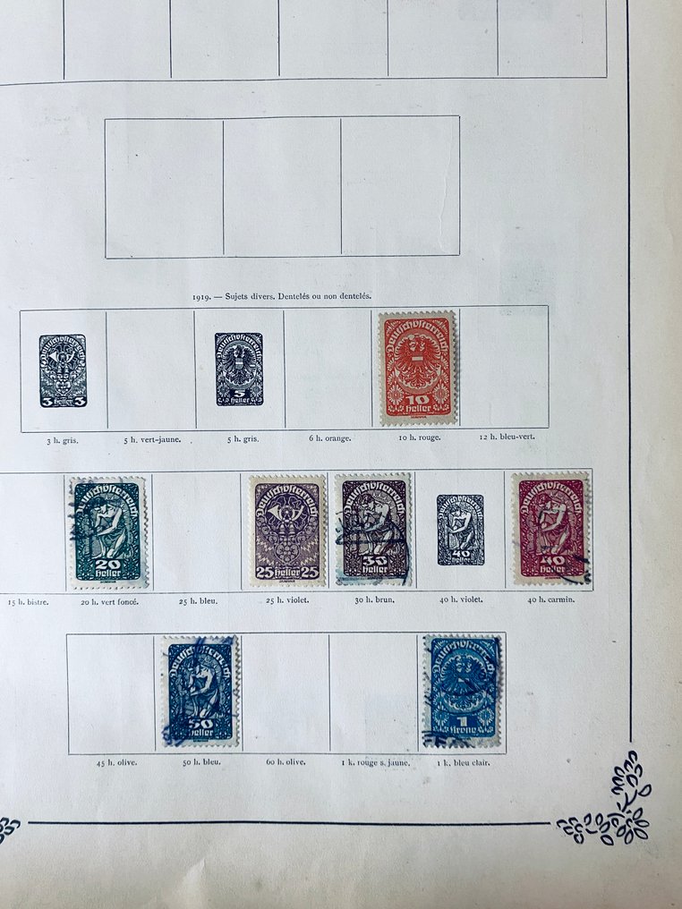 世界  - 奥地利和比利时的收藏品在旧相册页上 #4.3