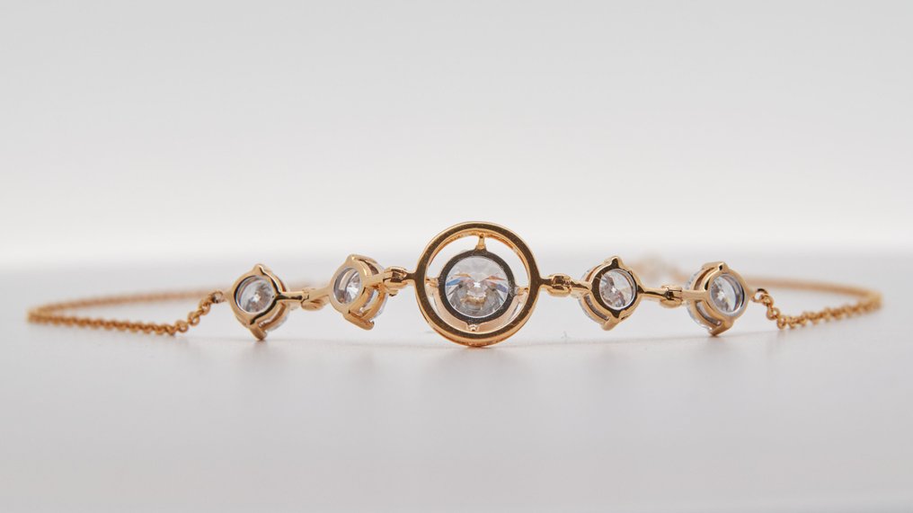 Ei pohjahintaa - Rannekoru - 14 kt. Keltakulta -  2.65ct. tw. Timantti (Laboratoriossa kasvatettu) - Timantti #4.3