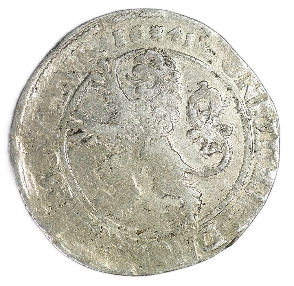 Alankomaat – West Friesland. Leeuwendaalder 1641 - Extremely rare variety with mintmaster’s mark between the date (Ei pohjahintaa) #1.0