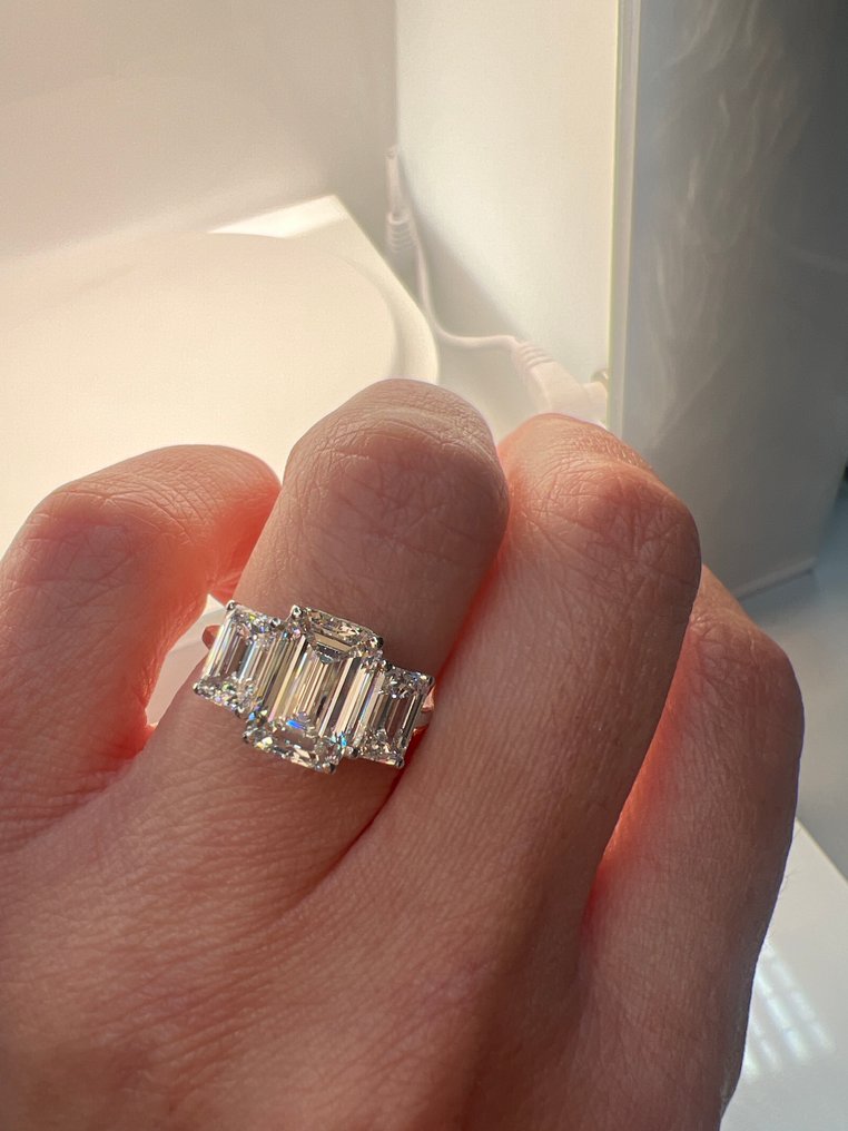 Δαχτυλίδι - 14 καράτια Λευκός χρυσός -  5.07ct. tw. Διαμάντι (Εργαστηριακής καλλιέργειας) - Διαμάντι #3.2