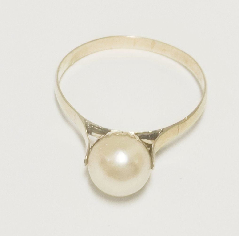 没有保留价 - 戒指 - 18K包金 黄金 珍珠 #1.0