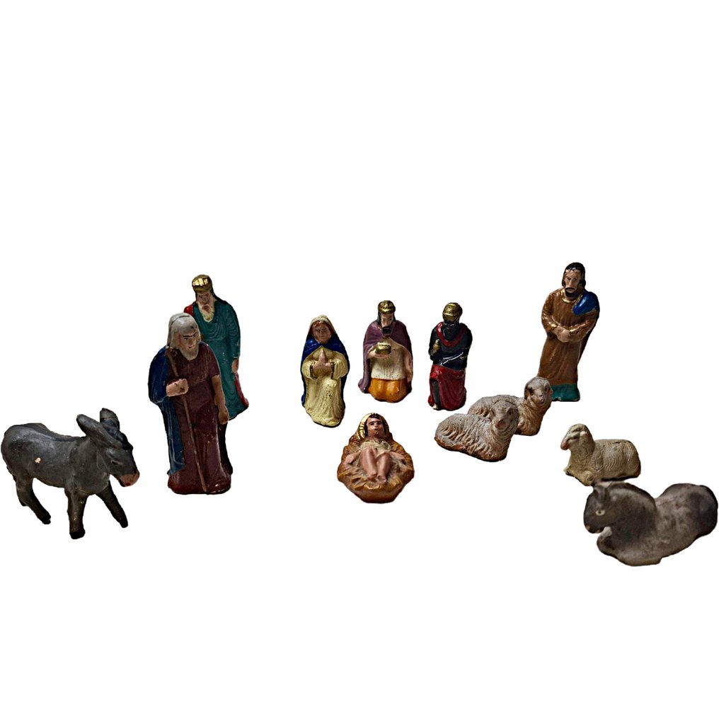 In de stijl van Marolin - Nativity scene - Composite - Set of 12 nativity figures #1.0