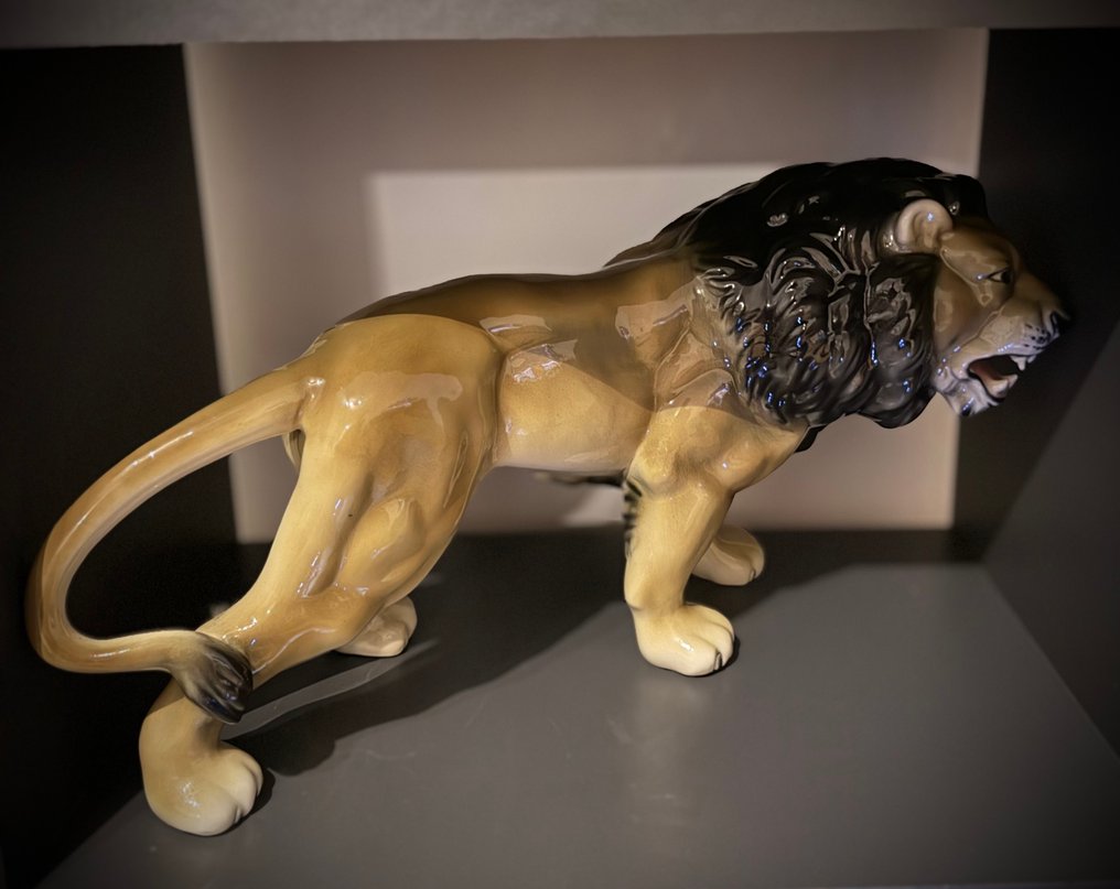 Keramos - Γλυπτό, Monumental Lion c. 1950 - 27 cm - Κεραμικό - 1950 #2.1