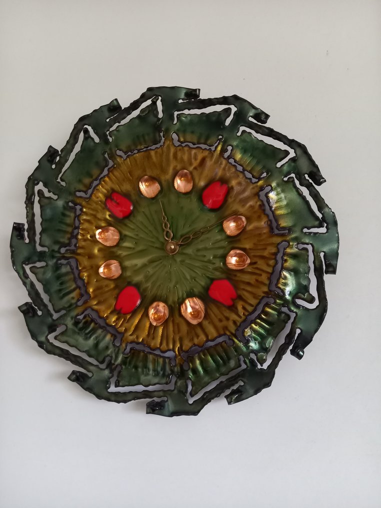 挂钟 -  老式 - 搪瓷 - 1950-1960 #1.0