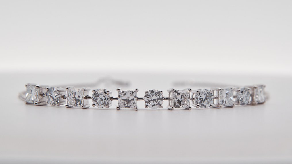 Zonder minimumprijs - Armband - 14 karaat Witgoud - 3.57ct. tw. Diamant (Lab-grown) #1.0