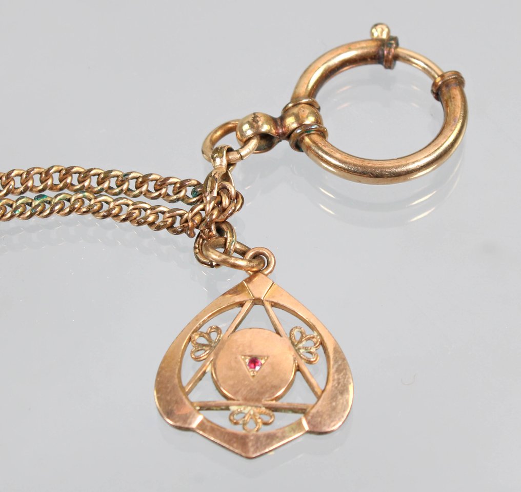 No reserve price - Necklace golden foam / gold double - Watch chain from around 1900 #1.0