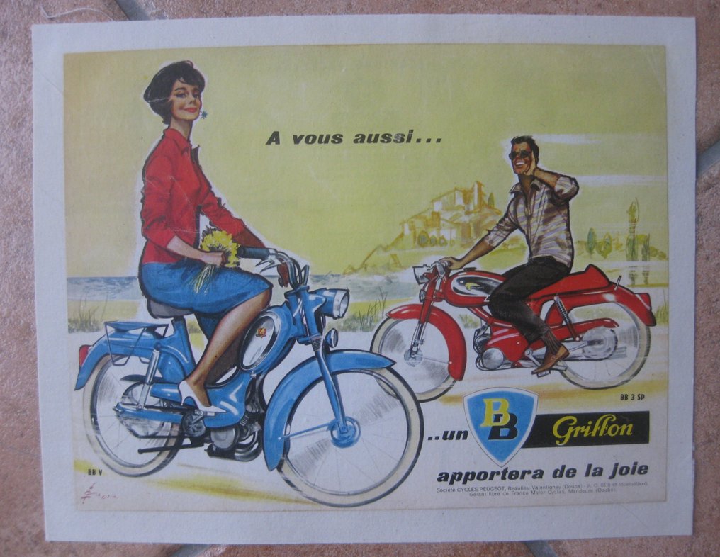 Couronne - Griffon - "A ous aussi... un BB Griffon apportera de la joie "cycles Peugeot - Lata 60. #1.0