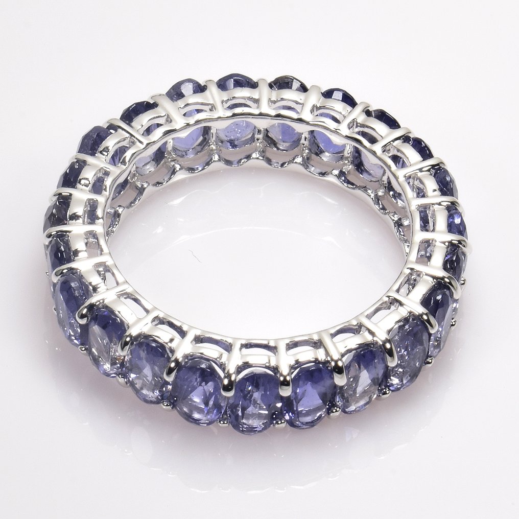 Zonder minimumprijs - Ring - 14 karaat Witgoud - 4.63ct. tw. Loliet #2.1