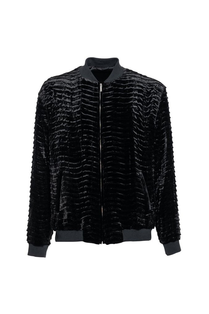 ITALO FERRETTI RRP 2000€ Bomber Jacket Velvet "REPTILE" Lining in Silk - 52 IT - Blouson d’aviateur - Neuf avec étiquette #3.2