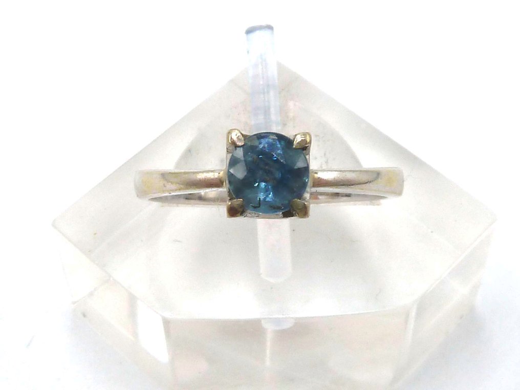 Bague - 18 carats Or blanc Saphir #1.0