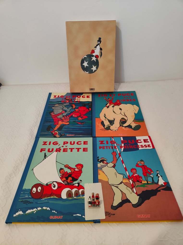 Zig et Puce - 4x C + figurine + coffret - 4 Album - Reprint - 1995/1996 #2.1