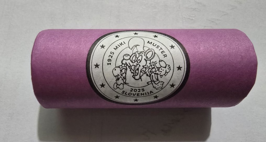 斯洛文尼亚. 2 Euro 2025 "Miki Muster" (25 coins) in roll (没有保留价) #1.0