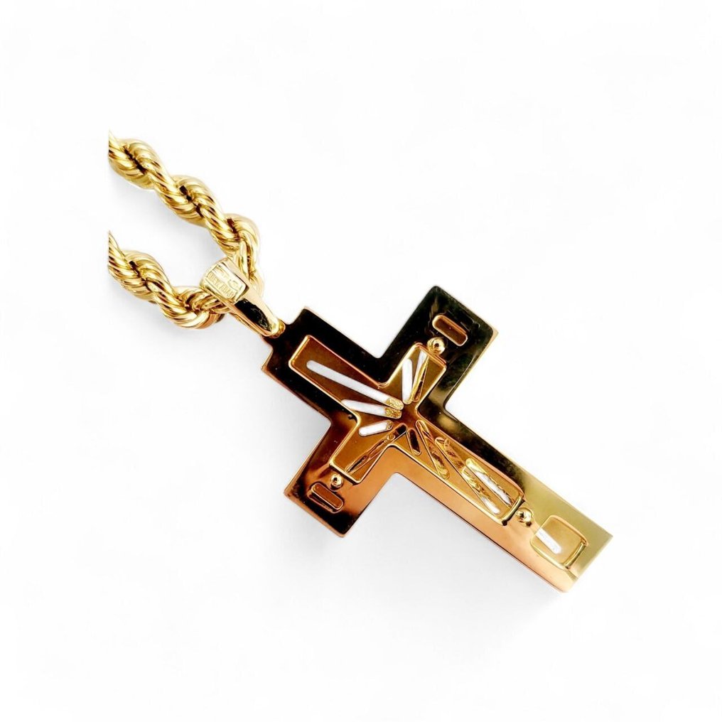 吊墜頸鏈 - 18 克拉 黃金 - 意大利制造 #4.3