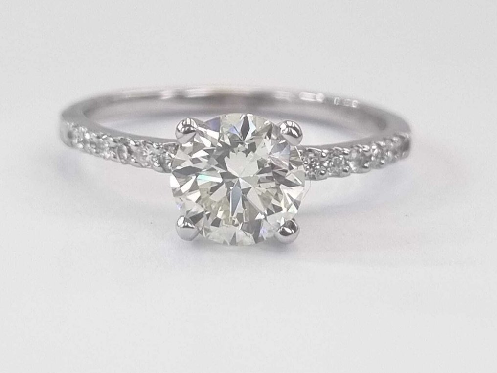 订婚戒指 - 14K包金 白金 -  1.38ct. tw. 钻石 (天然) - 钻石 #1.0